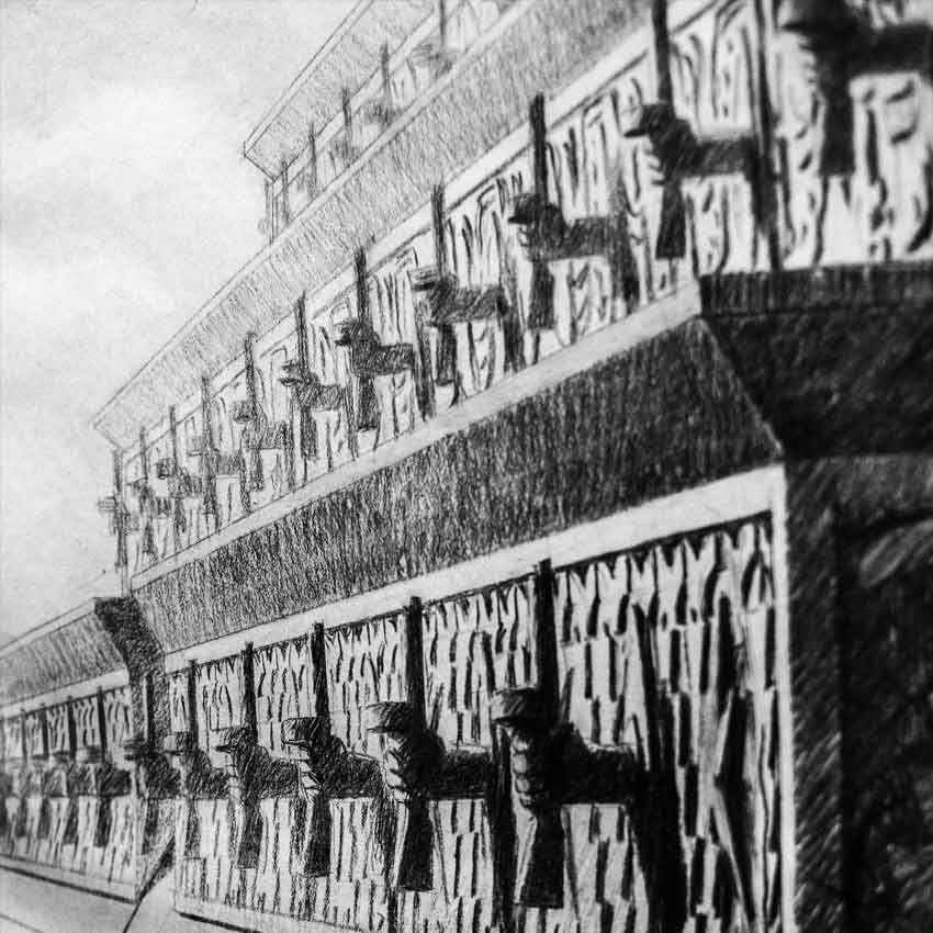 1943 год. Андрей Буров (1900-1957). Конкурсный проект музея обороны Сталинграда. Музей им. А.Щусева, Москва. Фотография Якова Кротова, 2016.